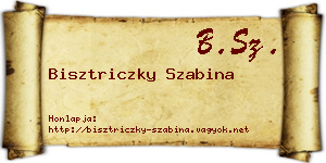 Bisztriczky Szabina névjegykártya
